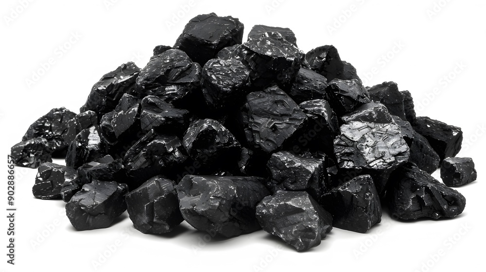Black coal element on white background Black coal element on white background