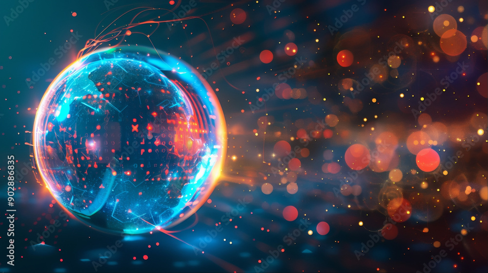 Obraz premium Abstract glowing sphere concept