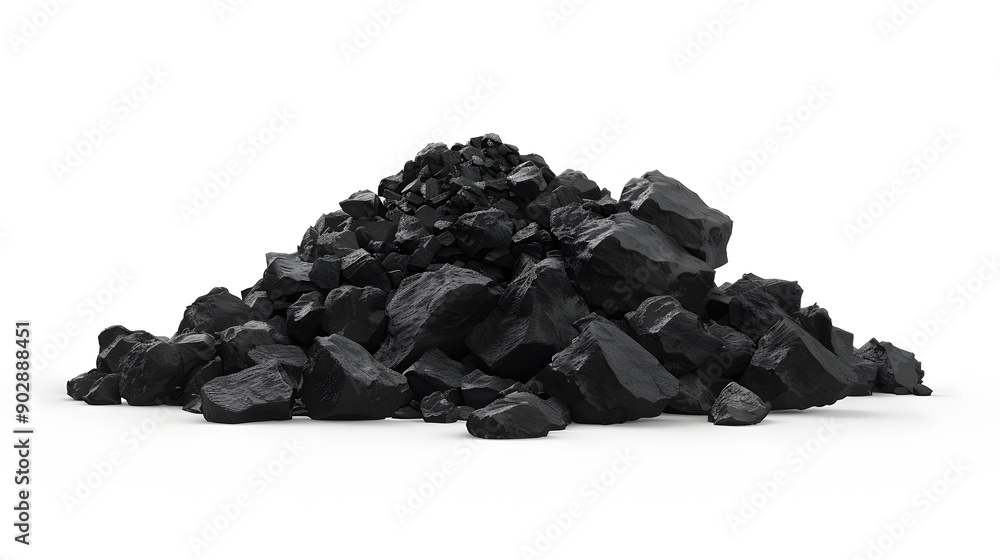 Black coal element on white background Black coal element on white background