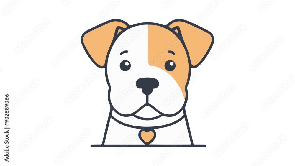 cute dog illustration with heart shape on chest cute dog illustration with heart shape on chest