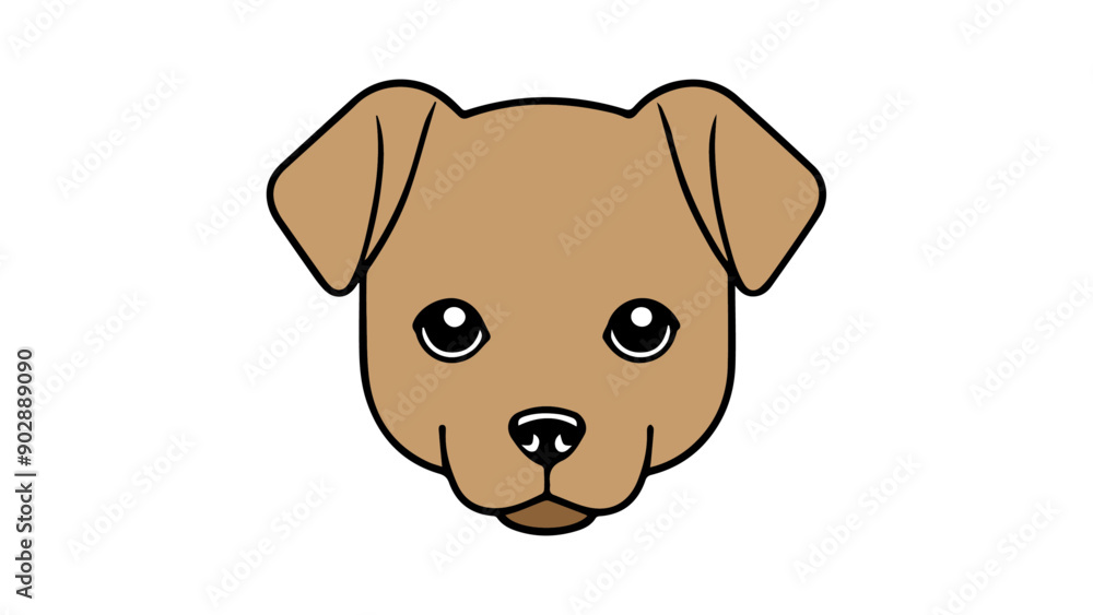 cute brown dog illustration in vector on white background cute brown dog illustration in vector on white background