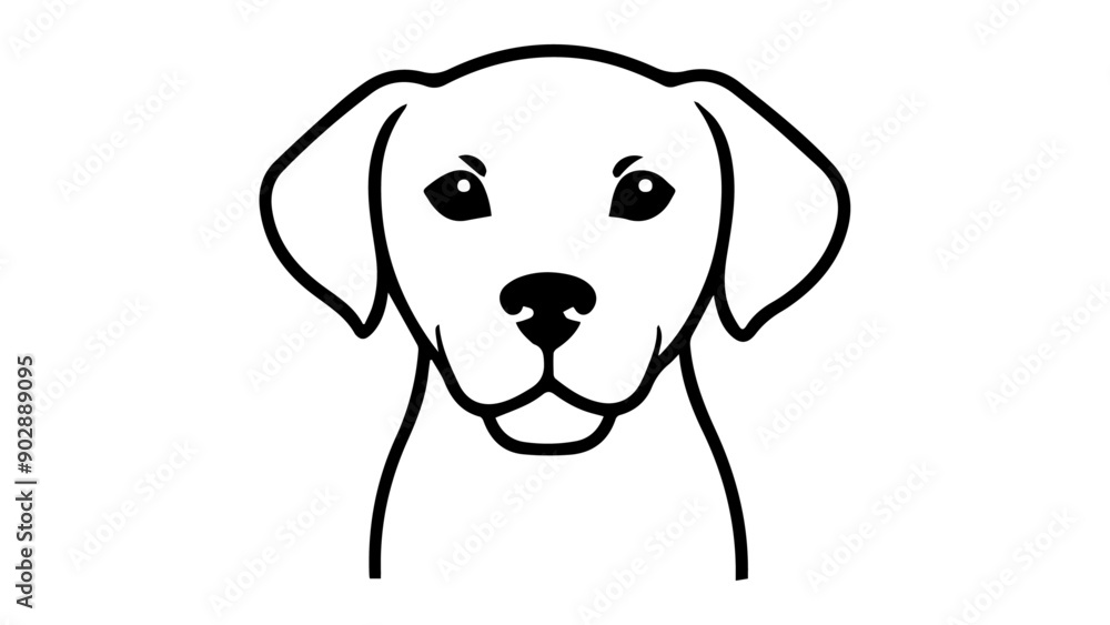 cute dog simple outline shape vector illustration on white background cute dog simple outline shape vector illustration on white background