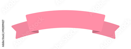 シンプルな無地のピンク色のリボン - かわいいフレーム･バナー･装飾のデザイン素材