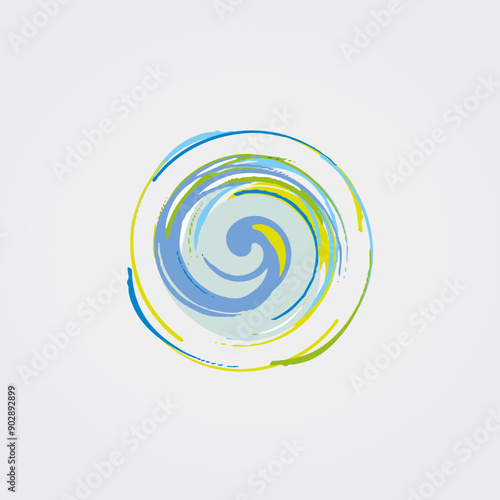 Logo Psychologie, Icône, Spirale, Cercle, Vortex, Logo Cercles concentriques