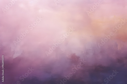 Dreamy Purple and Orange Foggy Landscape