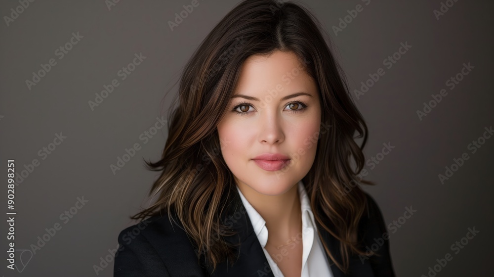 16:9 Headshot Portrait: Confident Businesswoman in black suit Exuding Leadership and Success. Elegant Corporate Executive Poses Against Neutral Background. Expertise for Business, Marketing. Branding. 16:9 Headshot Portrait: Confident Businesswoman in black suit Exuding Leadership and Success. Elegant Corporate Executive Poses Against Neutral Background. Expertise for Business, Marketing. Branding.