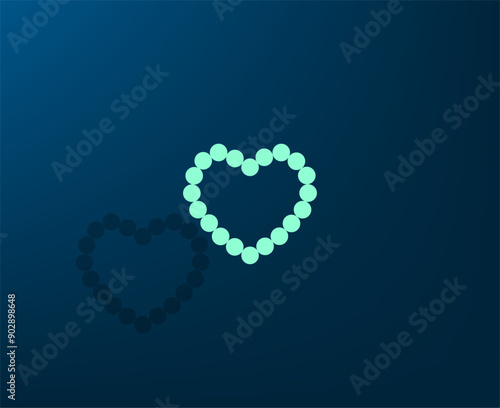 Vector illustration with shadow on blue background with gradient