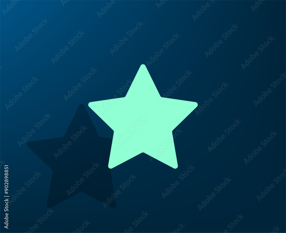 Obraz premium Vector illustration with shadow on blue background with gradient