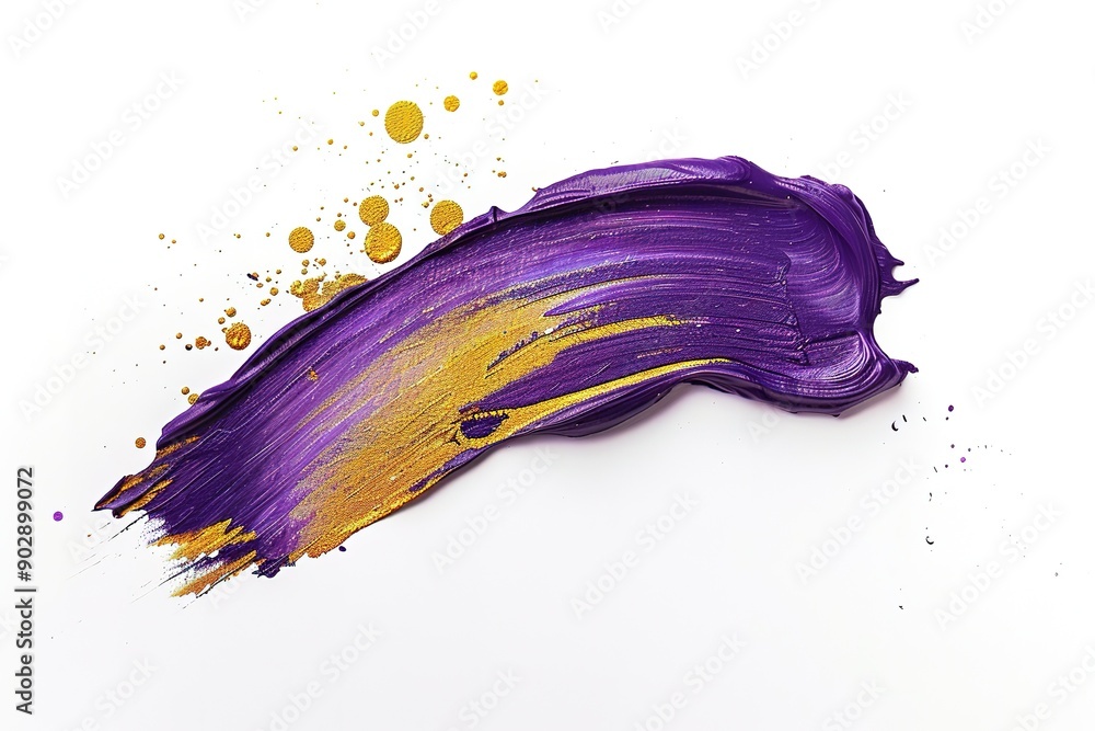purple and gold paint stroke isolated on white background, ultra realistic photography white background purple and gold paint stroke isolated on white background, ultra realistic photography white background