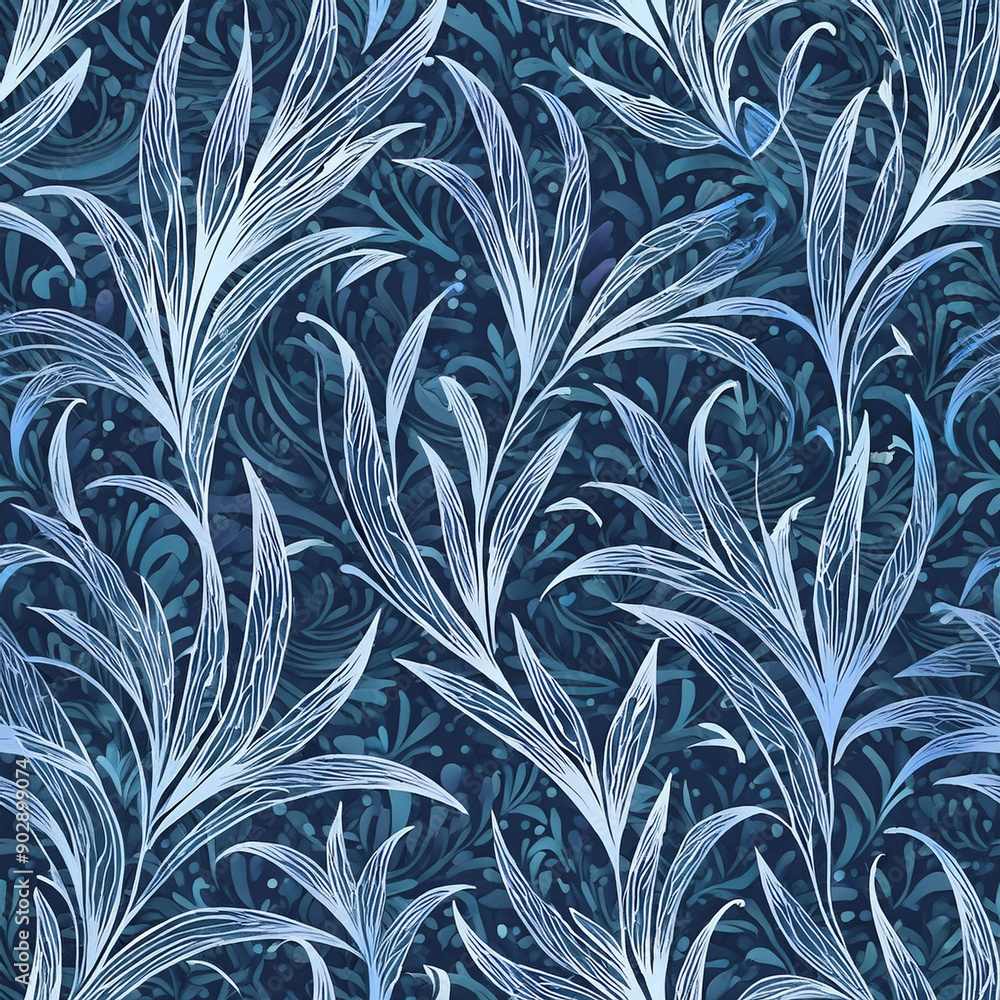 seamless winter flower pattern, floral pattern, blue flower, ice floral seamless winter flower pattern, floral pattern, blue flower, ice floral