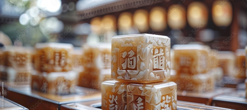 Obraz premium Traditional Japanese Chinese candy snack. Generative AI technology. 