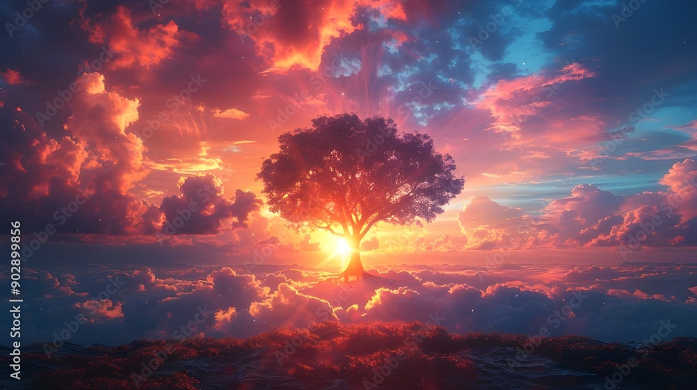 Fototapeta premium sunset in the sky