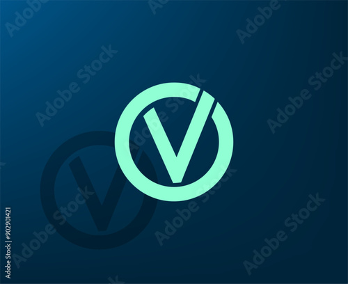 Vector illustration with shadow on blue background with gradient