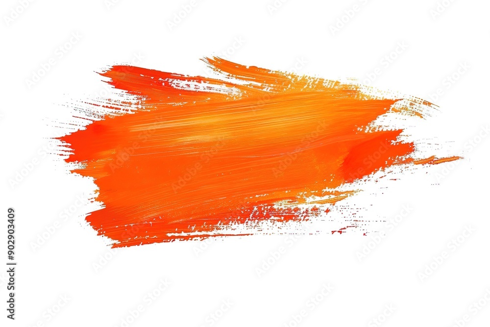 Orange paint brush stroke texture isolated on white background, orange color white background Orange paint brush stroke texture isolated on white background, orange color white background