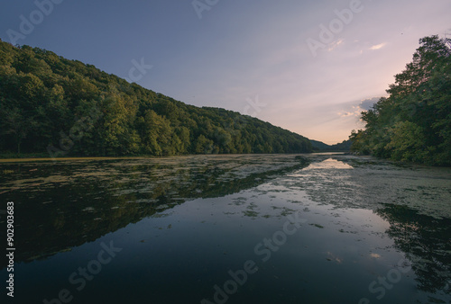 Sunset over Lake in Viroqua, Wisconsin, Sidie Hollow