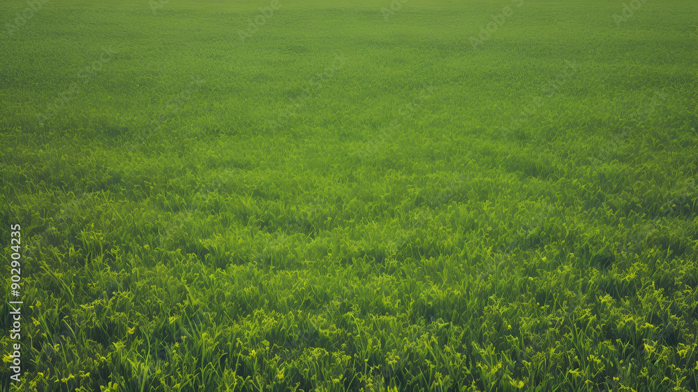 Top view green grass field Top view green grass field