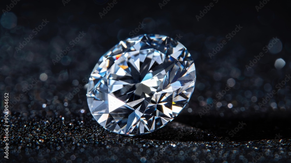 Sparkling Diamond on Black Background. Sparkling Diamond on Black Background.