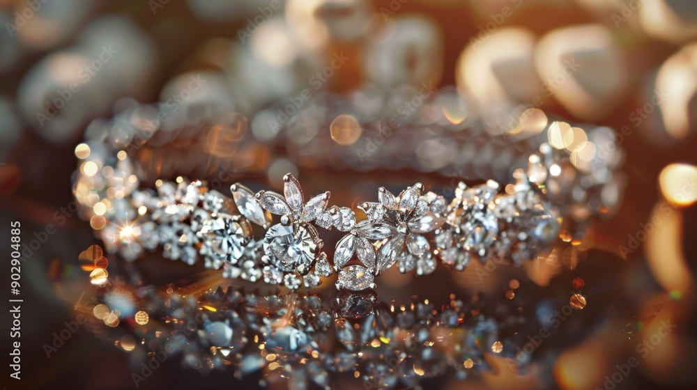 Diamond Bracelet with Bokeh Background. Diamond Bracelet with Bokeh Background.