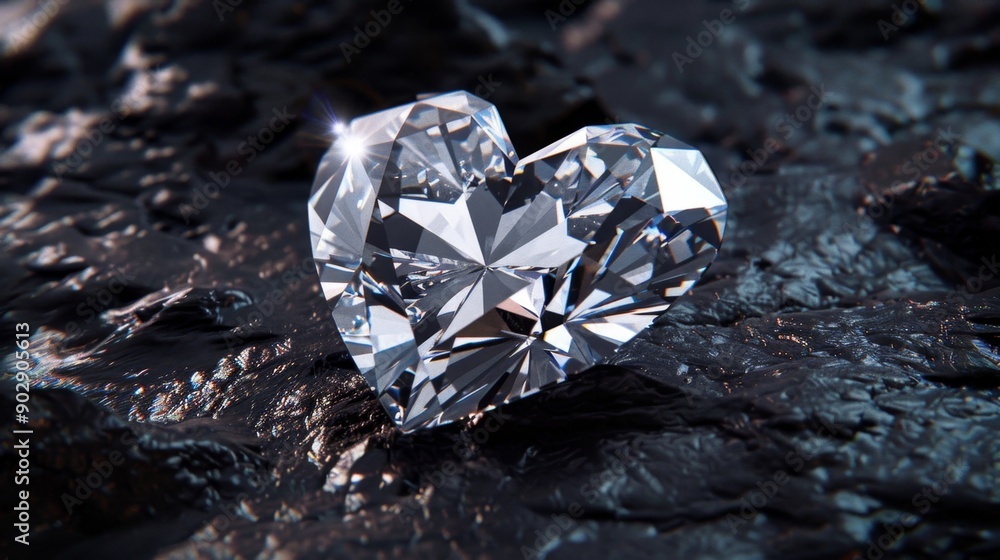 Heart Shaped Diamond On Rough Surface. Heart Shaped Diamond On Rough Surface.