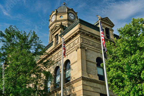 Auglaize County Courthouse in downtown  Wapakoneta, Ohio. USA 2024