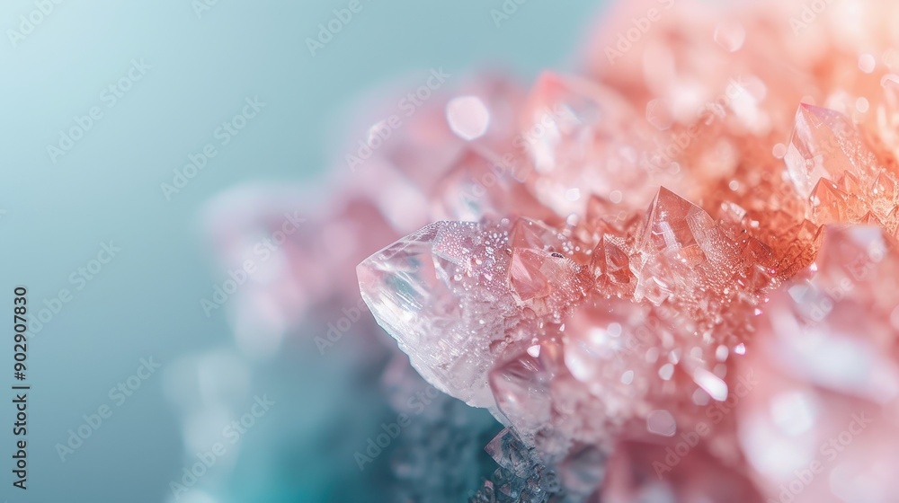 A detailed close-up of vibrant pink crystals, captured in soft focus, showcases their intricate structure and natural beauty, shining and gleaming under soft lighting. A detailed close-up of vibrant pink crystals, captured in soft focus, showcases their intricate structure and natural beauty, shining and gleaming under soft lighting.