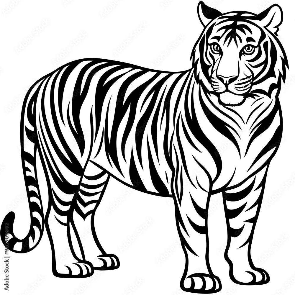 Tiger sideways vector Tiger sideways vector