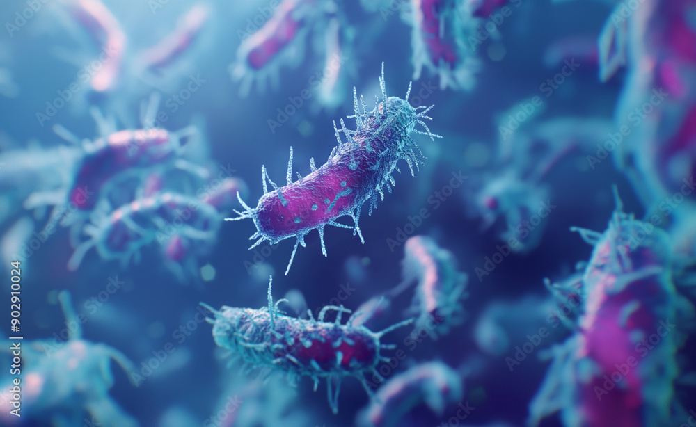 Close-up of bacteria under a microscope. Close-up of bacteria under a microscope.