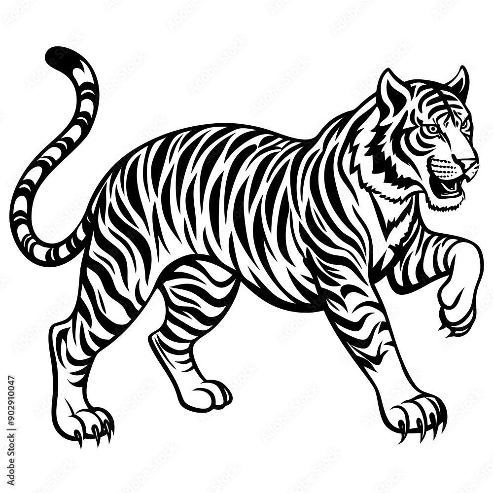 Tiger sideways vector Tiger sideways vector