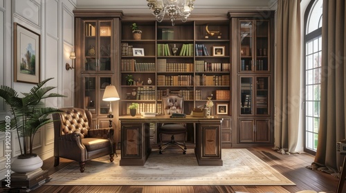 Luxurious Home Office Interior Design. © AUAChanel