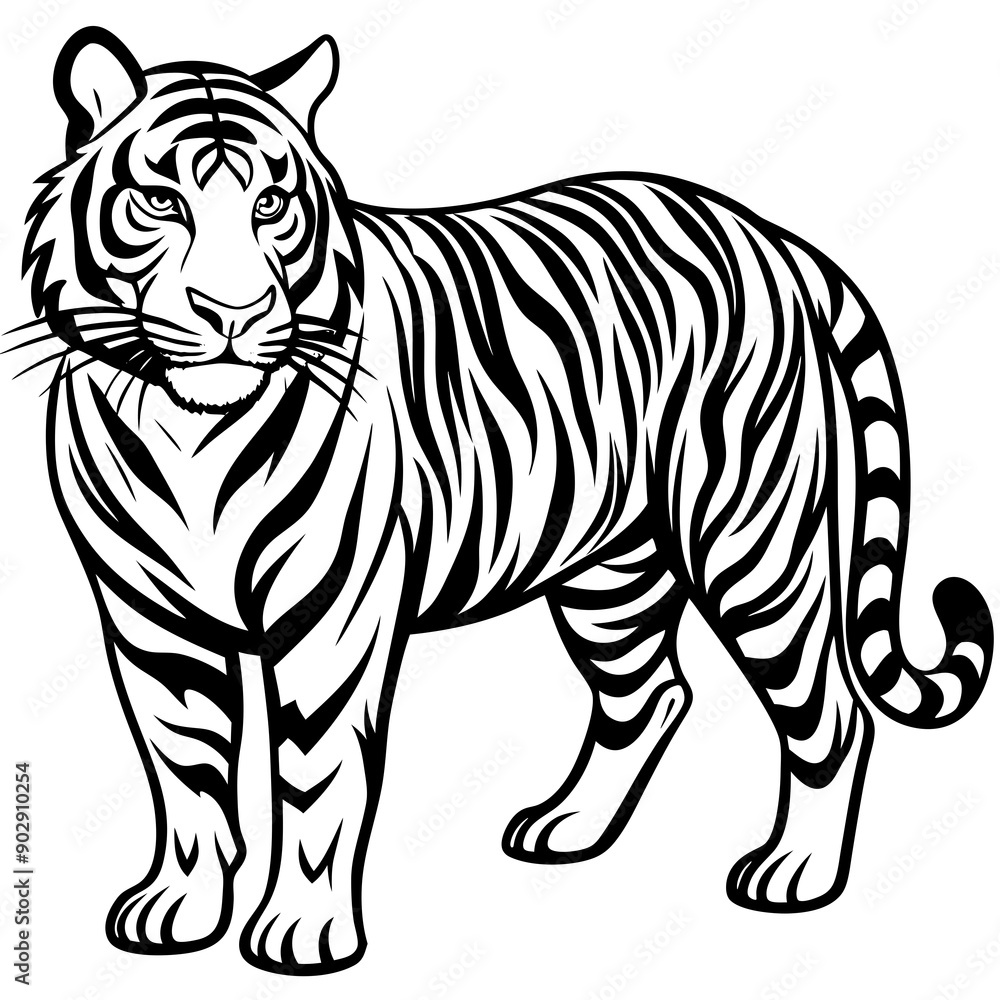 Tiger sideways vector Tiger sideways vector