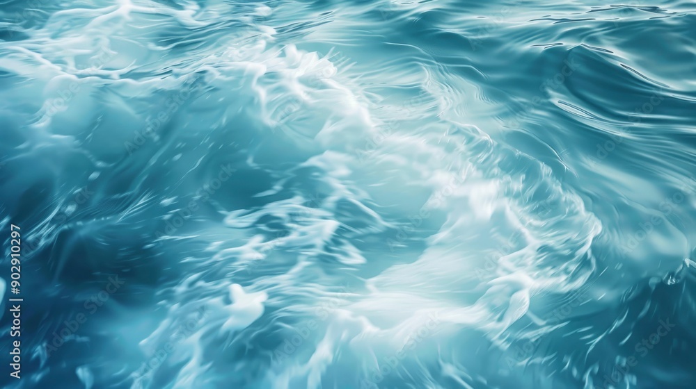 Blue water waves blurred abstract background , ai Blue water waves blurred abstract background , ai