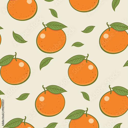 Minimalist tangerine pattern in pastel colors