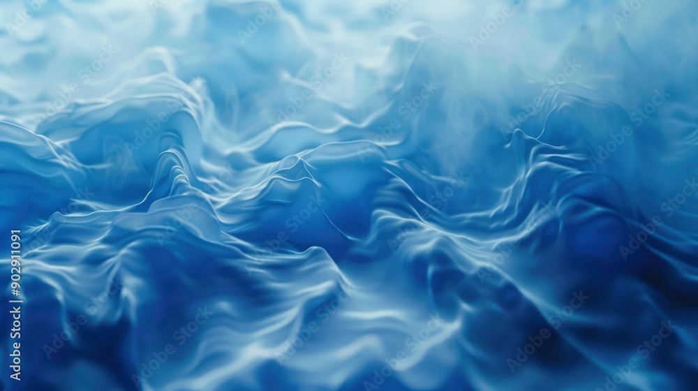 Blue water waves blurred abstract background , ai Blue water waves blurred abstract background , ai