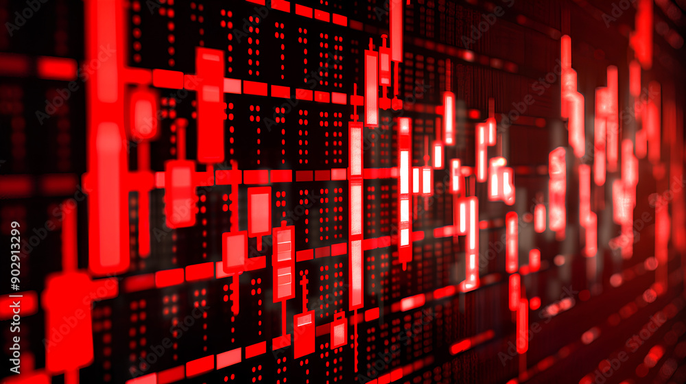 Stock Market Screen Displaying Significant Price Drop in Red with Bold Numbers and Downward Arrows
Stock Market Screen Displaying Significant Price Drop in Red with Bold Numbers and Downward Arrows
