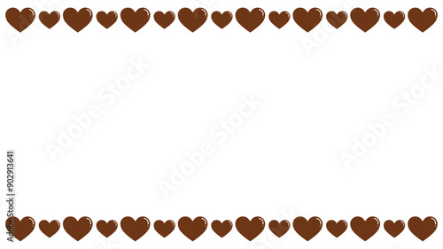 ハート　フレーム　シンプル　茶色　チョコレート　ベクター　飾り枠