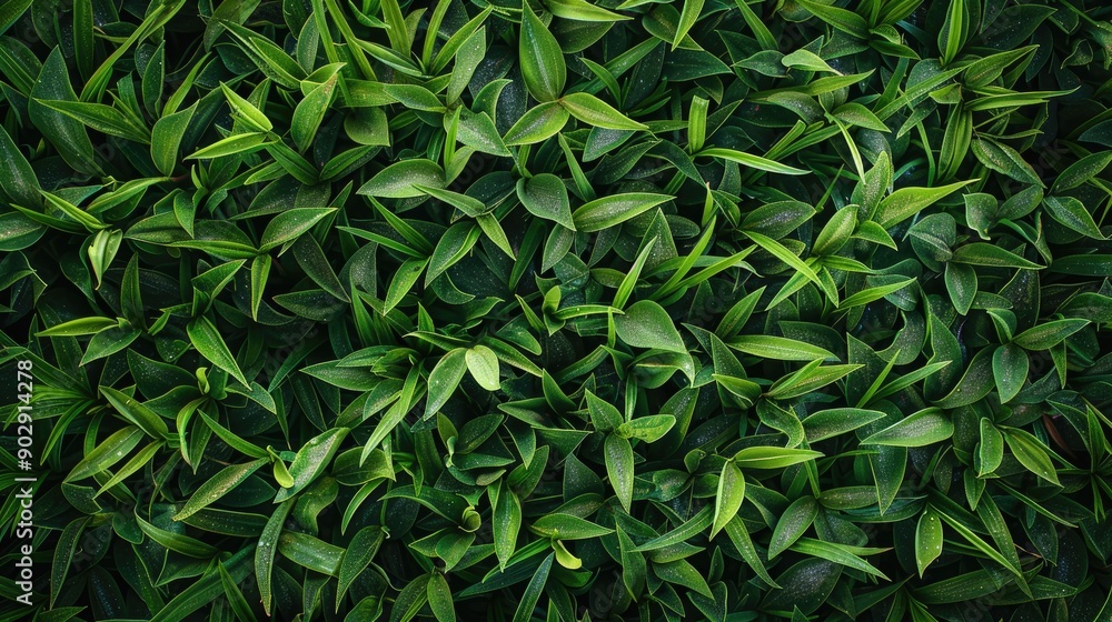 Fototapeta premium Top view of vibrant green grass background, ideal for garden concepts or creating a lush backdrop for various uses.