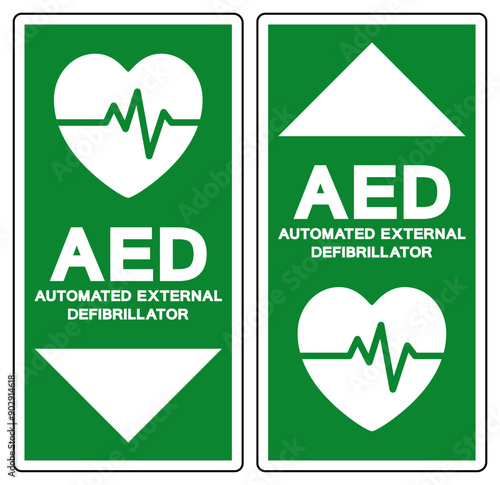AED Automated External Defibrillator Symbol Sign, Vector Illustration, Isolate On White Background Label .EPS10