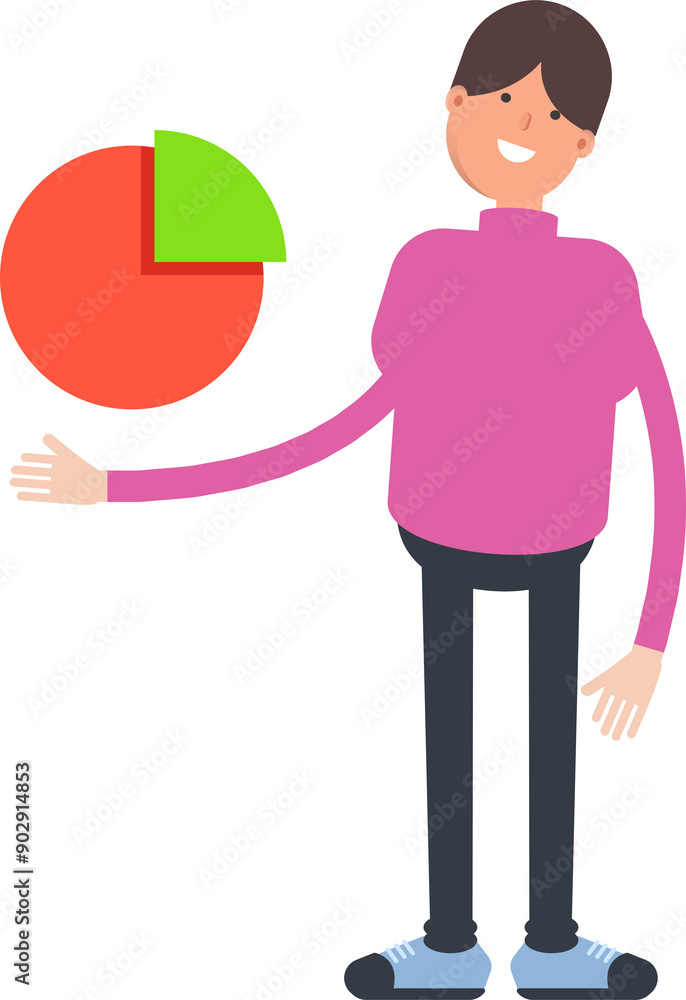 Boy Character Holding Pie Chart
Boy Character Holding Pie Chart
