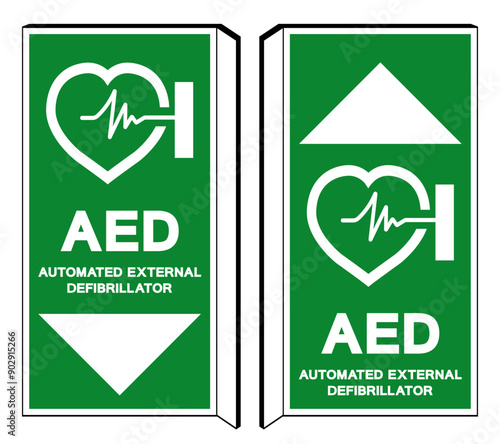 AED Automated External Defibrillator Symbol Sign, Vector Illustration, Isolate On White Background Label .EPS10