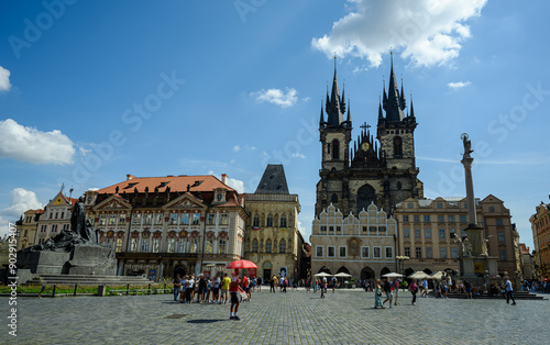 Photography prague Old Town Square with Church of Our Lady before Tyn