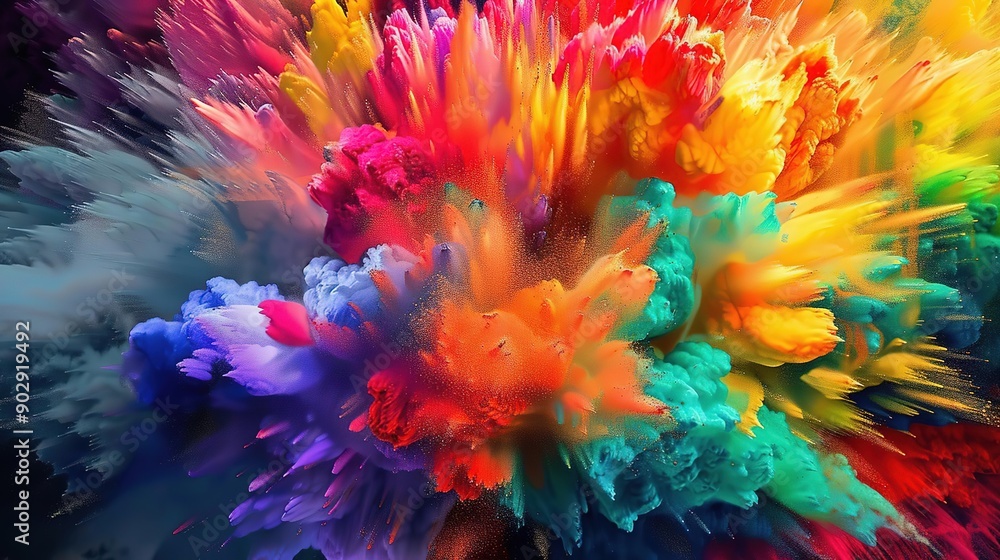 Rainbow Explosion: A Vibrant Fusion of Colors