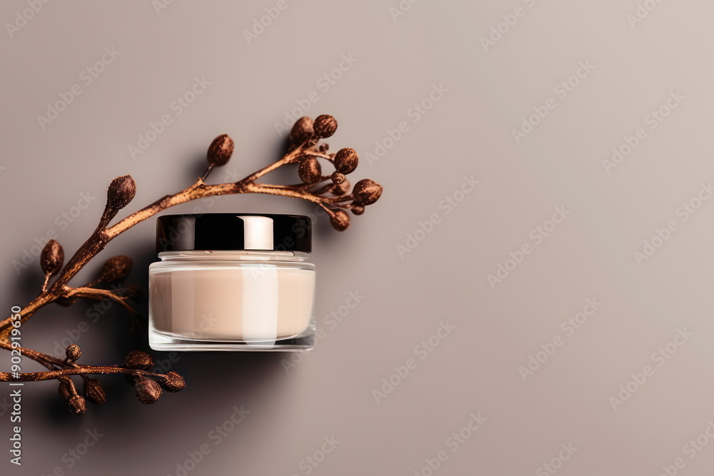 custom made wallpaper toronto digitalElegant Cream Jar with Natural Elements, perfect for enhancing your Skincare routine