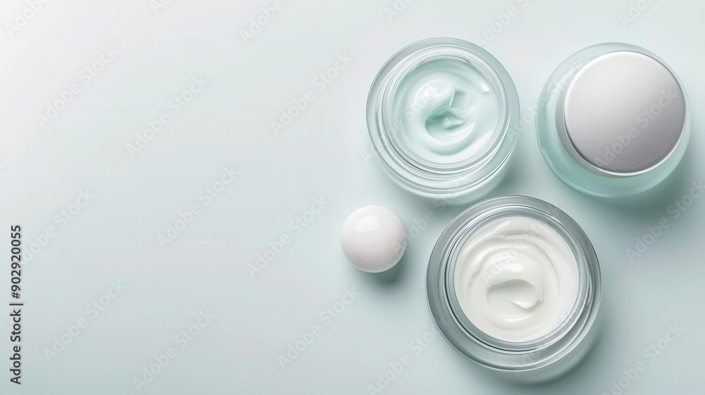 Gel and cream in a dual compartment jar, innovative skincare packaging, hyaluronic acid Gel and cream in a dual compartment jar, innovative skincare packaging, hyaluronic acid