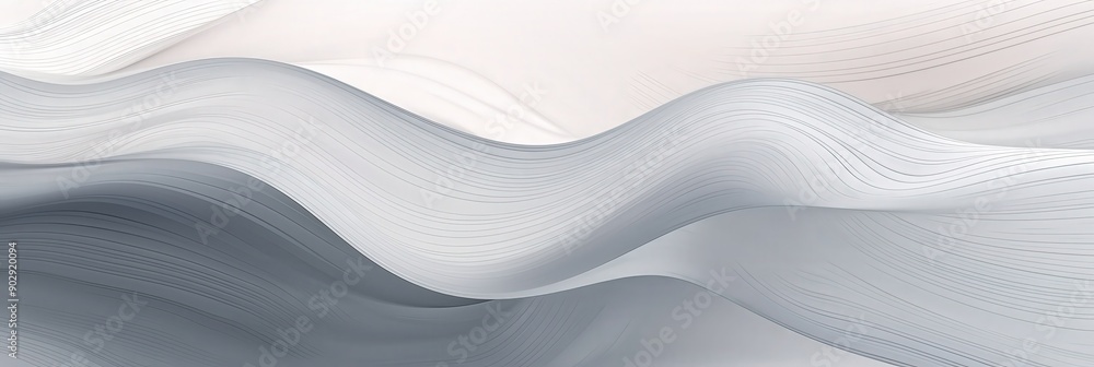 Obraz premium Abstract Gray and White Wavy Background