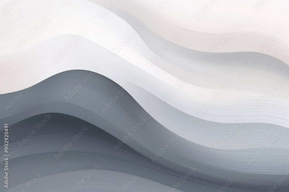 Obraz premium Abstract Gray and White Wave Background