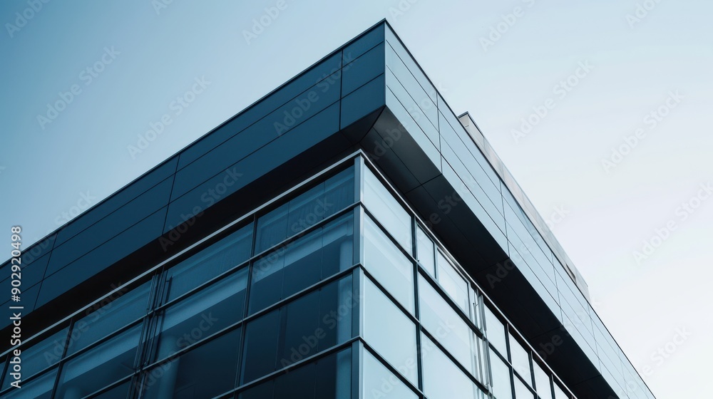 Modern Glass Building Reaching Sky in Urban Cityscape During Bright Daylight Modern Glass Building Reaching Sky in Urban Cityscape During Bright Daylight