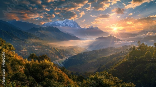 Sunrise Over Mountains