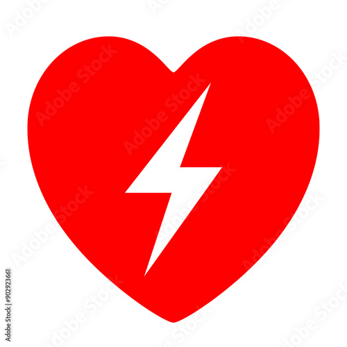 AED Automated External Defibrillator Symbol Sign, Vector Illustration, Isolate On White Background Label. EPS10