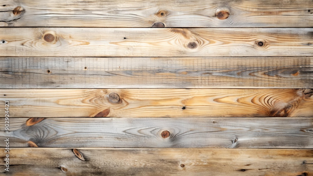 Naklejka premium Rustic Reclaimed Pine Wood Texture: Sun-Bleached and Weathered AI Generated