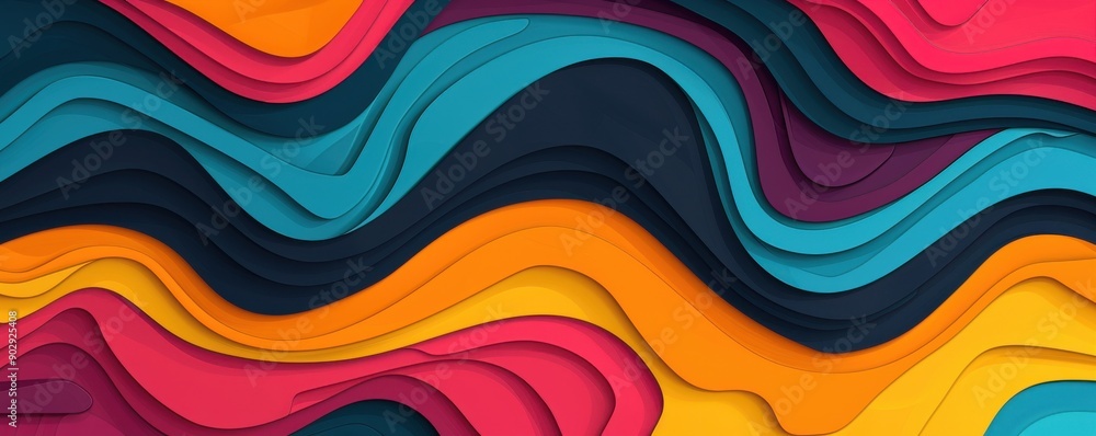 Colorful Abstract Layered Waves Pattern. Colorful Abstract Layered Waves Pattern.